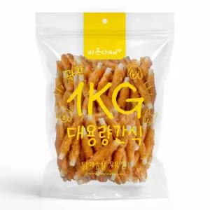 꽉찬 바른츄 닭가슴살 우유껌1kg 대용량 강아지간식