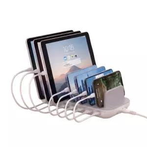 초고속 멀티 USB C타입 동시 충전기 7포트 거치대형 업소 카페 매장용 다인용 핸드폰 태블릿 고출력 분배기