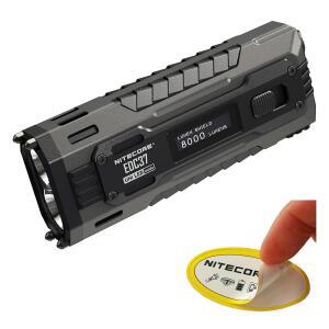 니테코어 EDC37 8000루멘 평면 손전등 디지털 OLED 디스플레이 및 안전 잠금 스티커가 포함된 USB-C 고속 충전
