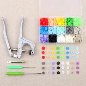 12mm 티단추 풀세트 똑딱단추 스냅 티기구 150세트 사각통 포함 DIY 수선