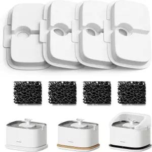 펫리브로 고양이 분수 필터 도크스트림용 교체 및 스펀지 4팩 WF106/WF116/WF105/WF115/WF005 반려동물
