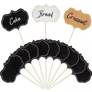24/50Pcs 미니 케이크 토퍼 빈 칠판 판지 메시지 슬레이트 컵케익 디저트 메모 라벨 파티 베이킹 장식 용품