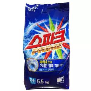 스파크 가루세제 프라임 5.5kg, 1개 리필 찬물에강력세탁