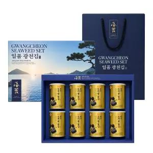 광천 해달음 일품2호 트러플 돌김 캔김 고급선물세트 8P + 쇼핑백