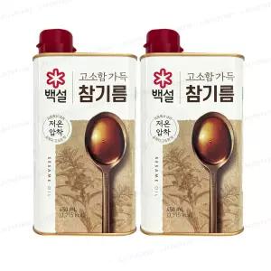 백설 고소함 가득 참기름 450ml 2개