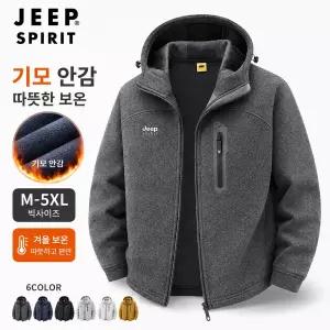JEEP SPIRIT 남성 겨울 기모 후드집업 점퍼 보온 캐주얼 자켓 빅사이즈