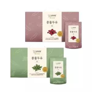 상하목장 콩물두유 팥 180ml, 15팩, 1개+콩물두유 쑥 180ml, 15팩, 1개