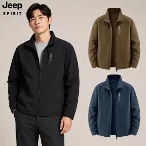 JEEP SPIRIT 남성 겨울 기모 소프트쉘 자켓 방풍 보온 아웃도어 집업 점퍼