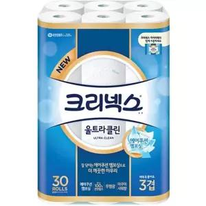 수앤서73 화장지30롤 크리넥스 두루마리휴지 울트라클린 화장지 3겹 30롤 화장지3겹 3겹롤휴지30롤 3겹휴지
