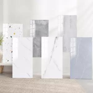 PVC 접착식 데코타일 10P 1세트 대리석 느낌 셀프시공 DIY 60x30cm 벽 타일 재단가능 10종
