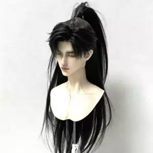 동양풍 무협 하이 포니테일 통가발 남성 무사 코스프레 가발