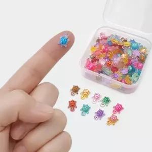 더이안 행운의 거북이 파츠 11mm (미니) 약 100개 피규어 키캡 키링 핸드폰 꾸미기
