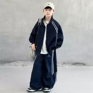 키즈목마 남아 주니어 봄 가을 와이드팬츠 트레이닝복 초중생 배색 라인 집업 상하복세트 990