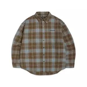 [마크곤잘레스](광주신세계)사인로고 플란넬 체크 긴팔 셔츠 - BROWN Z254ULS030080 신세계광주
