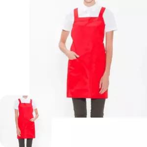 빙투 주방 바리스타앞치마 형 방수 레드 예쁜 빅사이즈 어린이집 H형 요리 카페 공방 단색 화방 미술