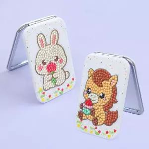 직사각양면거울 화이트(6x9.5cm)+보석십자수set