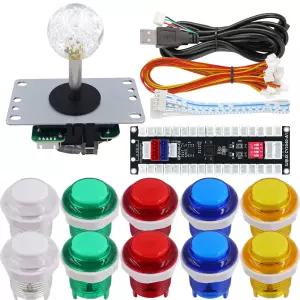 SJ@JX 마이크로스위치 버튼이 있는 All-Button Arcade Controller 라즈베리 파이 RP2040 인코더 PC 및