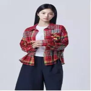 베네통 자수 멀티 체크 블라우스 BABLF2641