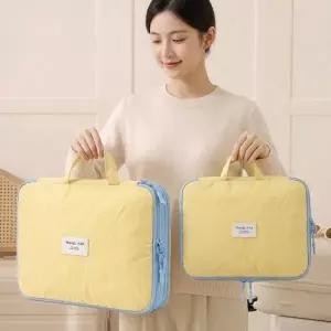 [옷자락]패션 미니멀 여행용 이중지퍼 압축 파우치 2P세트 ELG-294 데일리