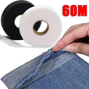 바늘 60M 자체 접착 바지 밑단 테이프 가장자리 단축 붙여 넣기 바지에 DIY 의류 길이 가정용 재봉 액세서리