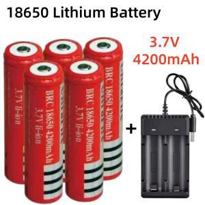 범용 BRC18650 3.7V 4200mAh/6800mAh 충전식 리튬 이온 배터리+USB 충전기 손전등 RC 장난감 리모컨용