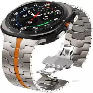 WINGLE 갤럭시 워치 울트라 2/1용 티타늄 밴드 9/8/8 클래식 47mm 남성용 아머 러기드 메탈 캐주얼