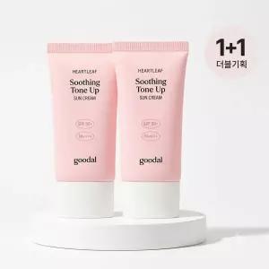 [핑크톤업] 구달 맑은 어성초 진정 수분 톤업 선크림 50ml 1+1 기획
