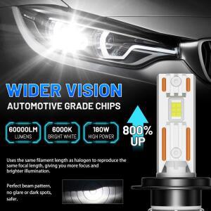Dualvision K5C H7 H4 H11 LED 헤드라이트 H8 9005 HB3 9012 880 881 6000K CSP Canb 자동차 조명