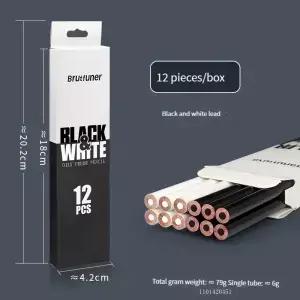 12/24Pcs 검정 흰색 색연필 영구 컬러 드로잉 연필 아티스트 및 초보자 예술가를 위한 유성 목재