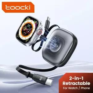 호환 투키 2-in-1 접이식 케이블 전선가리개 PD100W USB-C 고속 충전 케이블 전선가리개  2.5W 무선 시계