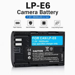 3600mAh LP-E6 카메라 배터리, 캐논 EOS 5D Mark II 2 3 6D 7D 80D 90D DSLR  디지털