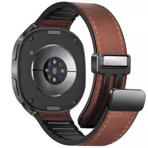 갤럭시 워치 9 8 클래식 40mm 44mm 호환 천연 가죽 스트랩 마그네틱 버클 밴드