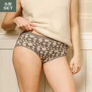 라페어 인견 여성 빅사이즈 5세트 편한 나염 삼각팬티 S-2XL 그레이무드