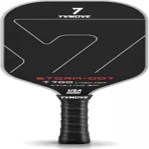 YVmove T700 생탄소 섬유 피클볼 패들 16mm 열 성형 라켓 고스핀 USAPA 승인 프로페셔널 스톰007 퓨어 블랙