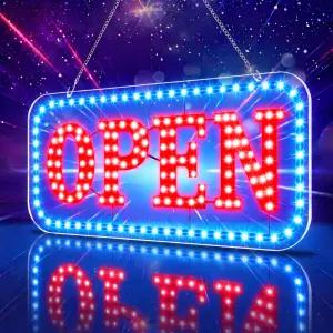 [D-1_프리미엄 전광판 OPEN 보드]간판 LED OPEN NEON 오픈 네온 사인 보드 부동산 카페 식당 입간판 미니간판보