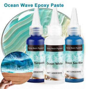 50ml UV 차단 에폭시 레진 색소 페이스트 농축 해양 파도 색상제 DIY 공예 염료 (리버 테이블용)