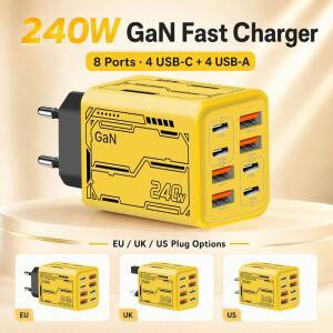 레노버호환 240W 멀티 포트 충전기 PD 휴대폰 핸드폰 플러그 USB 헤드 EU/US/UK 전원 샤오미호환 화웨이호