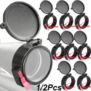 12Pcs 라이플 스코프 렌즈 커버 39.4-45.1mm 사냥 범위 보호 캡 빠른 플립 오픈 스냅이있는