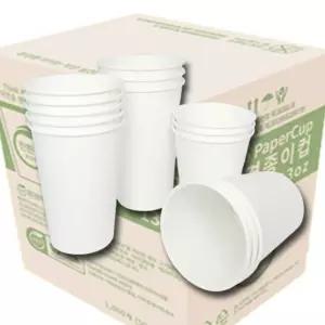 단단한 종이컵 10oz 1박스 1000개 무지테이크아웃 카페 커피 사무실 커피숍 1회용 일회용 물컵 음료수 아아