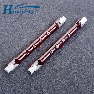 HoneyFly 5개입 루비 적외선 쿼츠 램프 118mm J118 200W/300W/500W 230V 농업용 할로겐 전구 R7s 트윈 스파