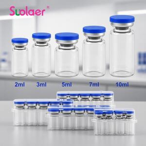 35710ml 유리 주사병, 멸균 바이알, 씰이 있는 빈 자가 복원 주사 포트가 알루미늄 캡이 실험실용