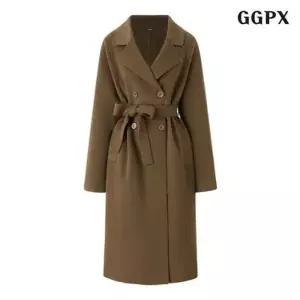 백화점 상품 GGPX 데일리 더블 버튼 카라 롱 긴팔 코트 (GPDJH011D)