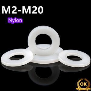 20-100pcs 나일론 와셔 플랫 가스켓 플라스틱 씰링 하드 흰색 M2 M10