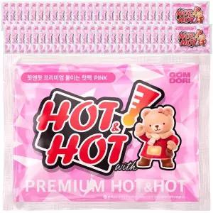 핫앤핫 프리미엄 곰도리 붙이는 핫팩 (PINK) 파스형 부착형 50개
