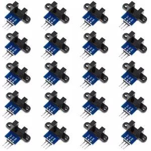 Arduino용 Ransanx 20PCS 적외선 센서 모듈 로봇 속도 라이트 아크 소광 슬롯 광 커플러 모터 감지 IR
