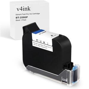 V4INK BENTSAI BT-2580P 블랙 잉크 카트리지 42ML 손잡이형 잉크젯 프린터 BT-HH6105B2 BT-HH6105B3 B10용 솔벤트 패스트 드라이 교체용