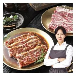 김지영 미식명장 양념 LA갈비 400g 6팩 미국산 초이스등급 한입갈비