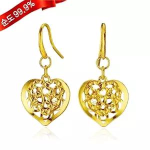 [골드모아][골드모아] 순금 귀걸이 3.75g 24K [컷팅하트]