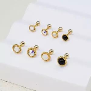 [골드모아]순금 한쪽 피어싱 24K [샤이닝 해바라기 4mm]