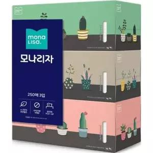 [하프클럽/오티마트]모나리자 미용티슈 250매 3입